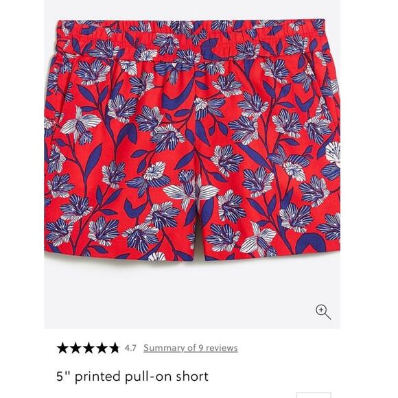J.Crew Floral Print Pull-On Shorts / Size-10 - Picture 8 of 8